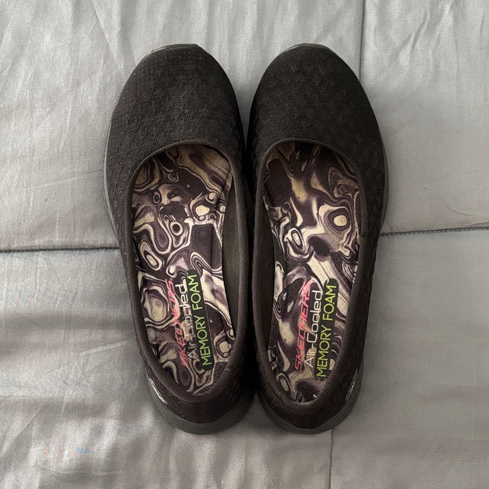 Skechers Women's Charcoal Slip-On Flats